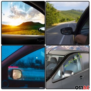 MINI COOPER F55 Wind Deflector - Omac - Acrylic 2 Pcs - Black Smoke - '07-'14
